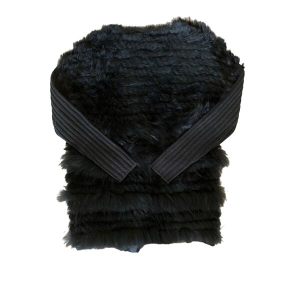 Liu Jo - Open Front Rib Sleeve Fluffy Knit Cardigan in Black - Picture 5 of 5